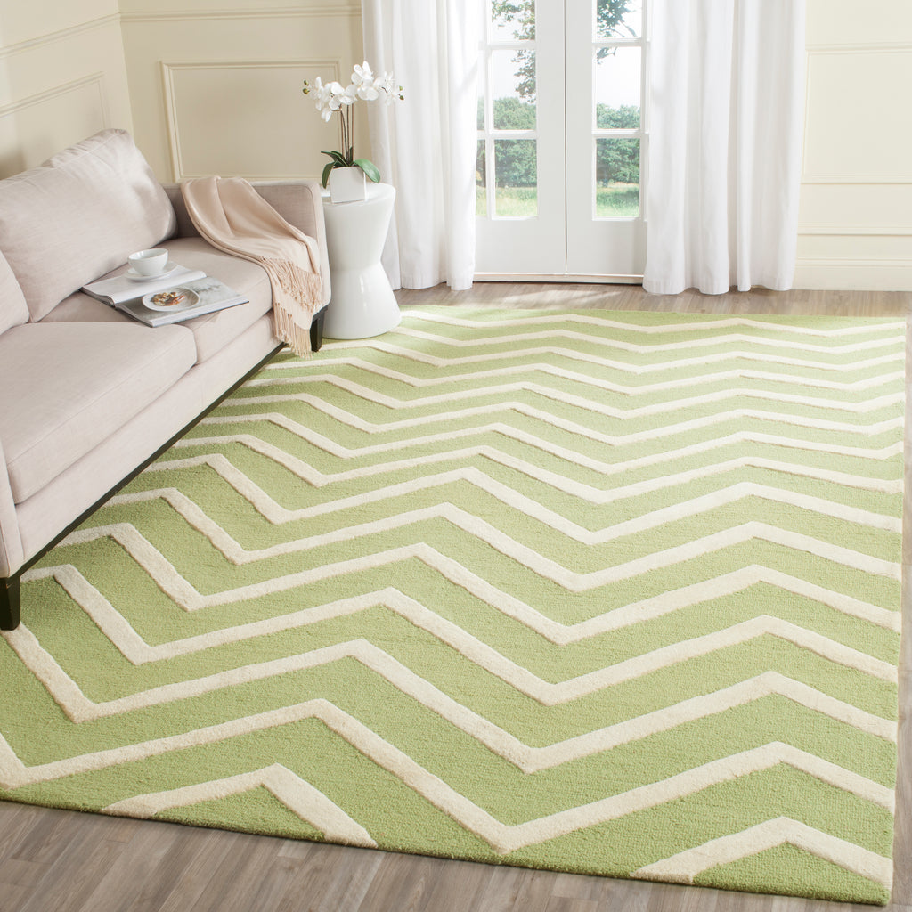 Contemporary Area Rug, CAM714C, 200 X 300 cm in Green / Ivory