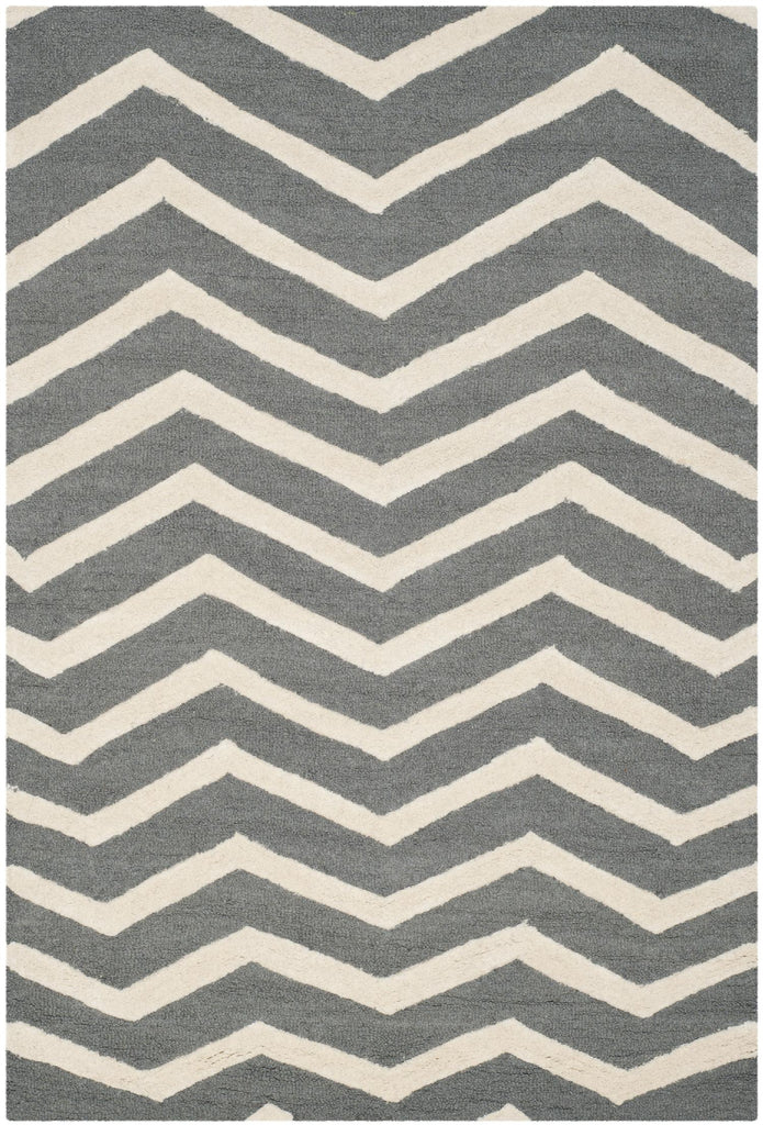 Contemporary Area Rug, CAM714D, 120 X 180 cm in Dark Grey / Ivory