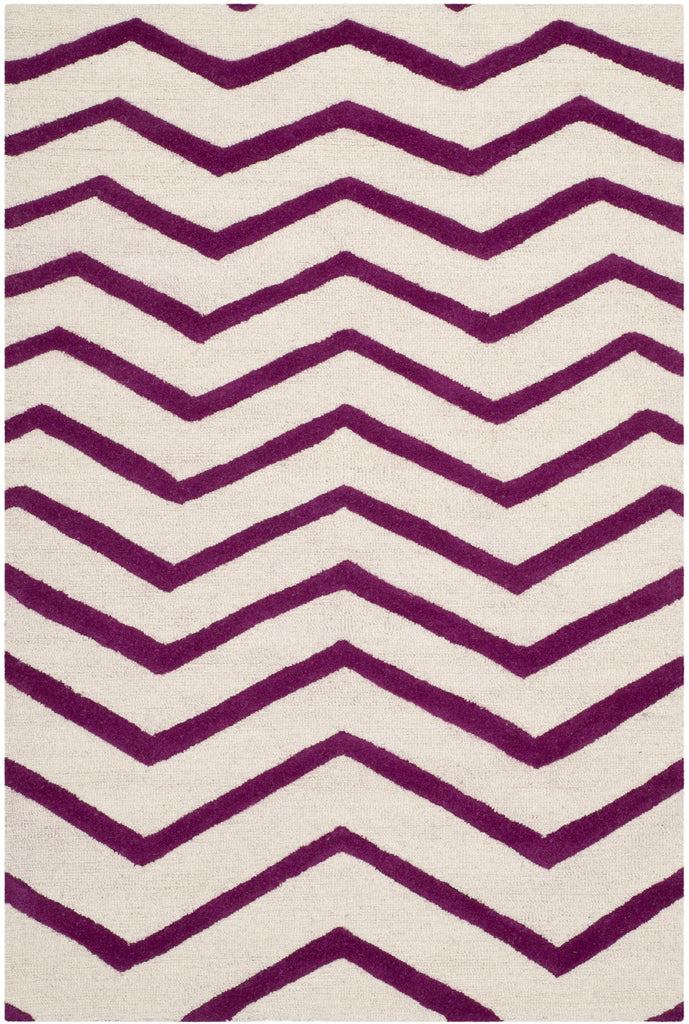 Contemporary Area Rug, CAM714F, 120 X 180 cm in Ivory / Fuchsia