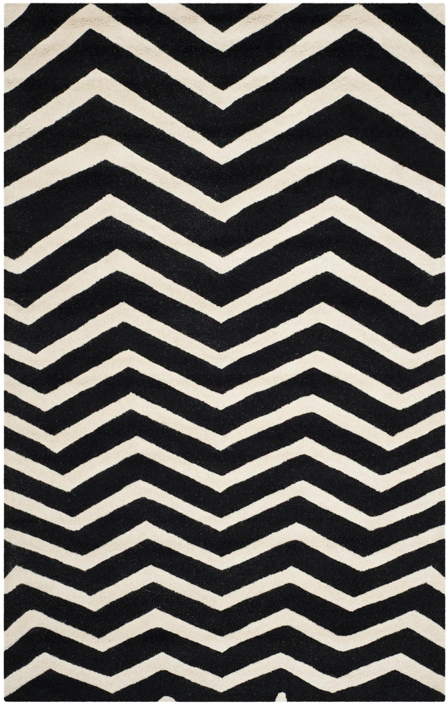 Contemporary Area Rug, CAM714K, 120 X 180 cm in Black / Ivory