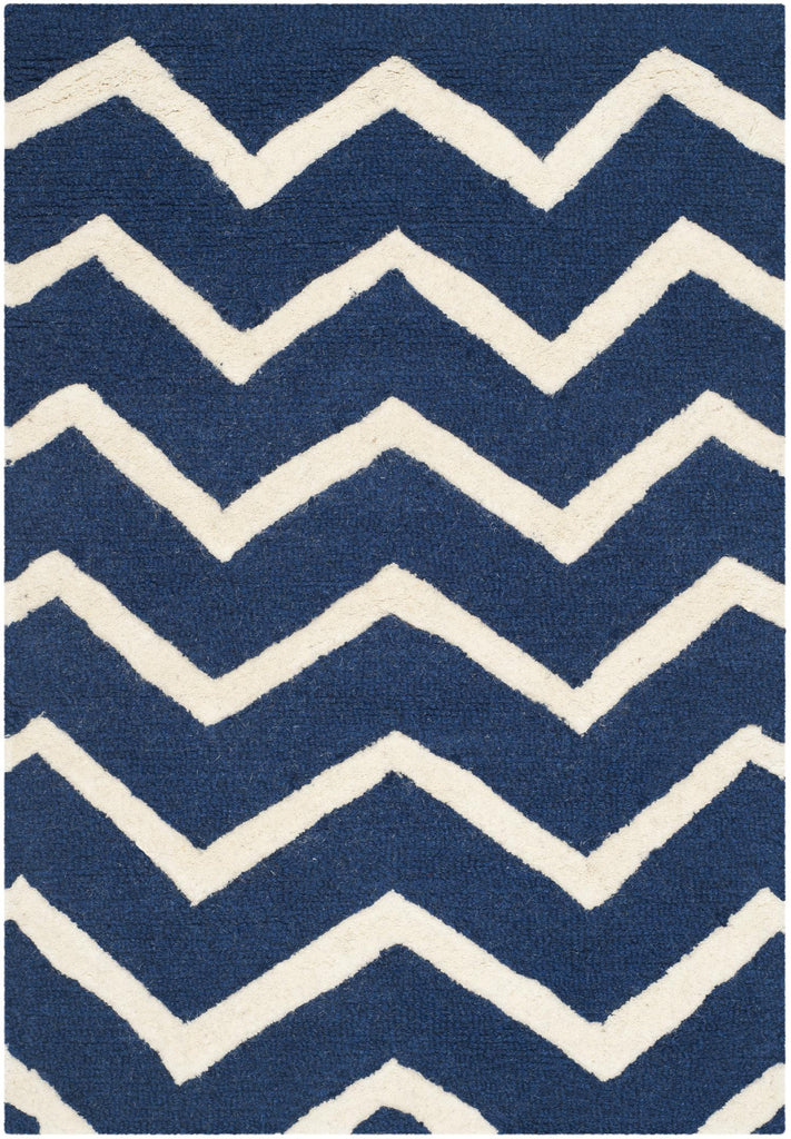 Contemporary Area Rug, CAM714M, 90 X 150 cm in Navy / Ivory