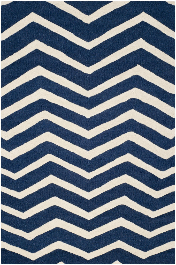 Contemporary Area Rug, CAM714M, 120 X 180 cm in Navy / Ivory