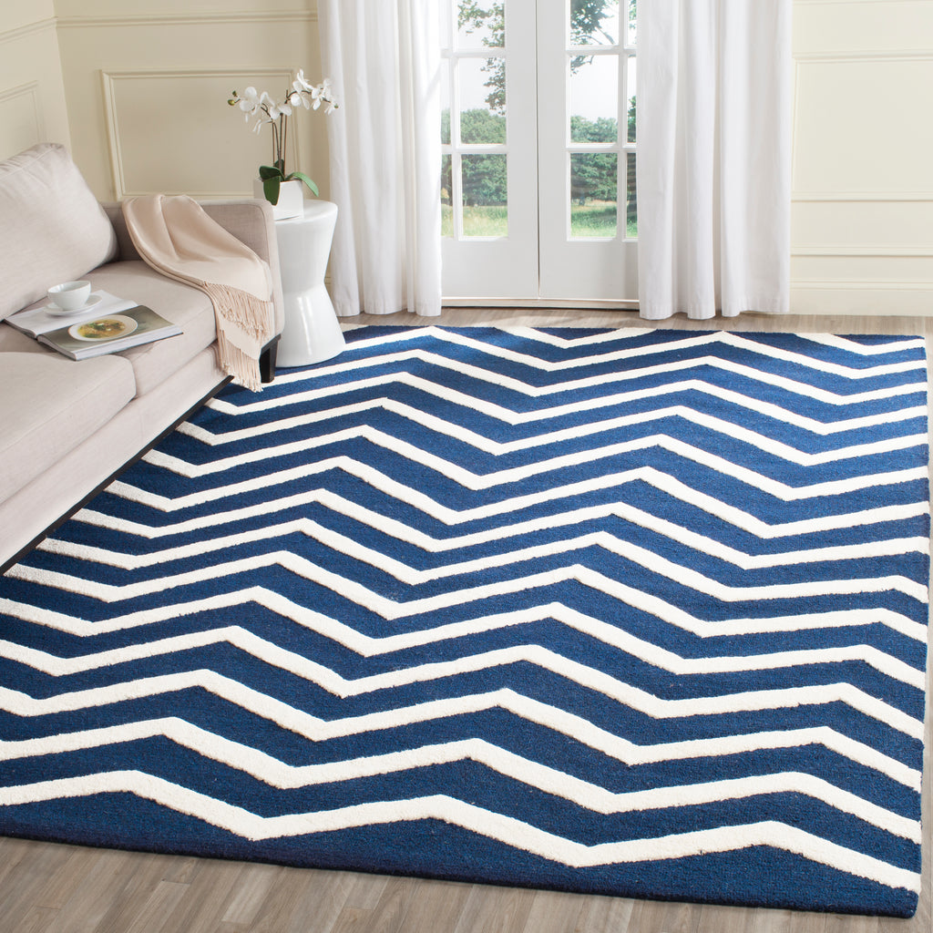 Contemporary Area Rug, CAM714M, 200 X 300 cm in Navy / Ivory