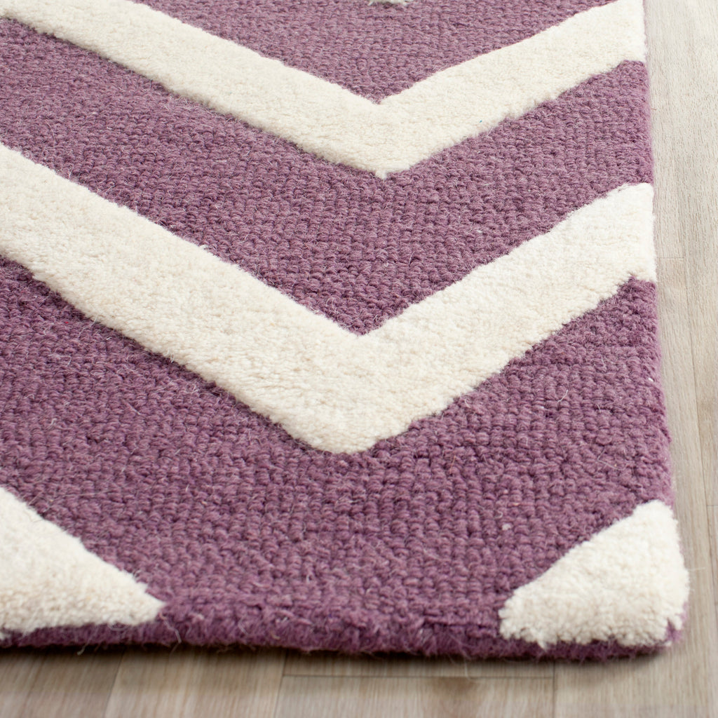 Contemporary Area Rug, CAM714P, 90 X 150 cm in Purple / Ivory