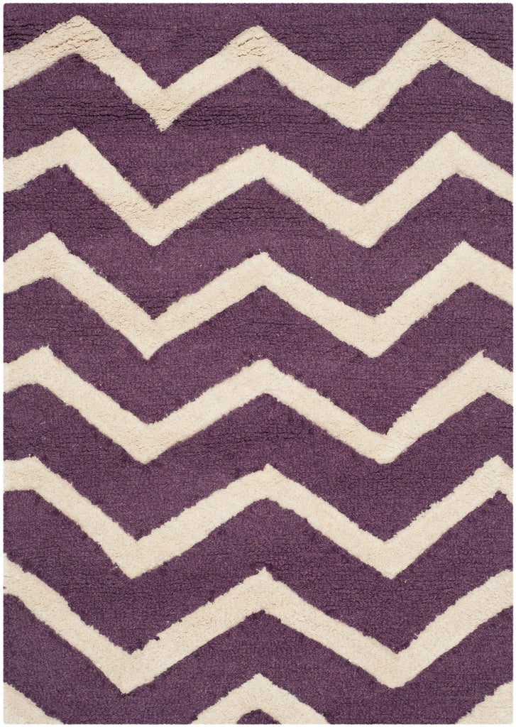 Contemporary Area Rug, CAM714P, 90 X 150 cm in Purple / Ivory