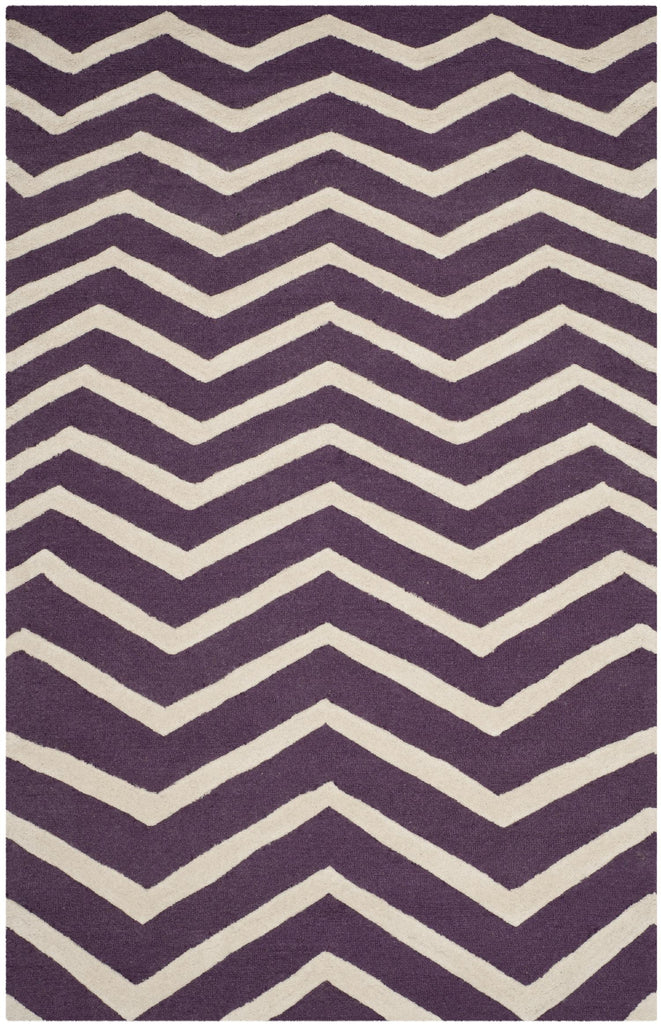 Contemporary Area Rug, CAM714P, 120 X 180 cm in Purple / Ivory