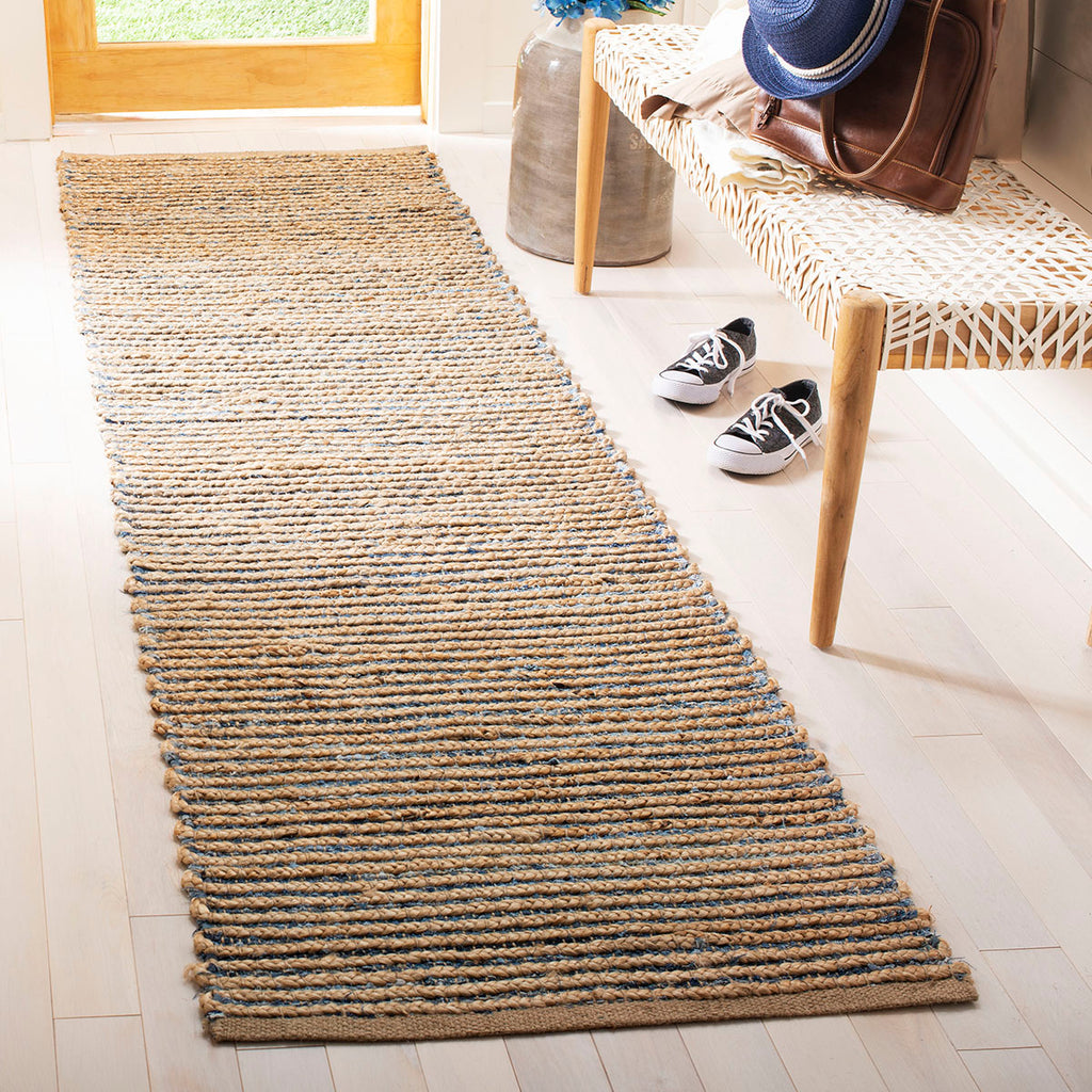 Safavieh Cape Cod Rug Collection CAP307M - Natural / Blue