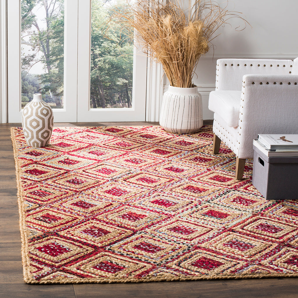 Safavieh Cape Cod Rug Collection CAP354B - Natural / Red