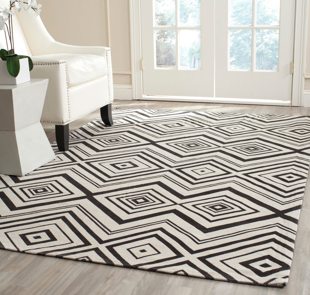 Cotton Area Rug, CDR142B, 160 X 230 cm in Ivory / Brown