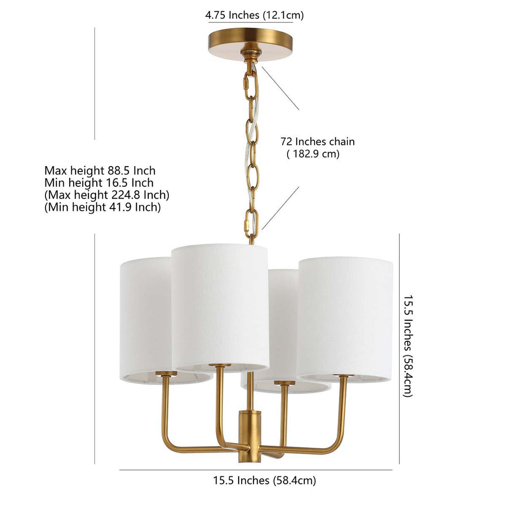 Safavieh Elias Chandelier-Brass Gold