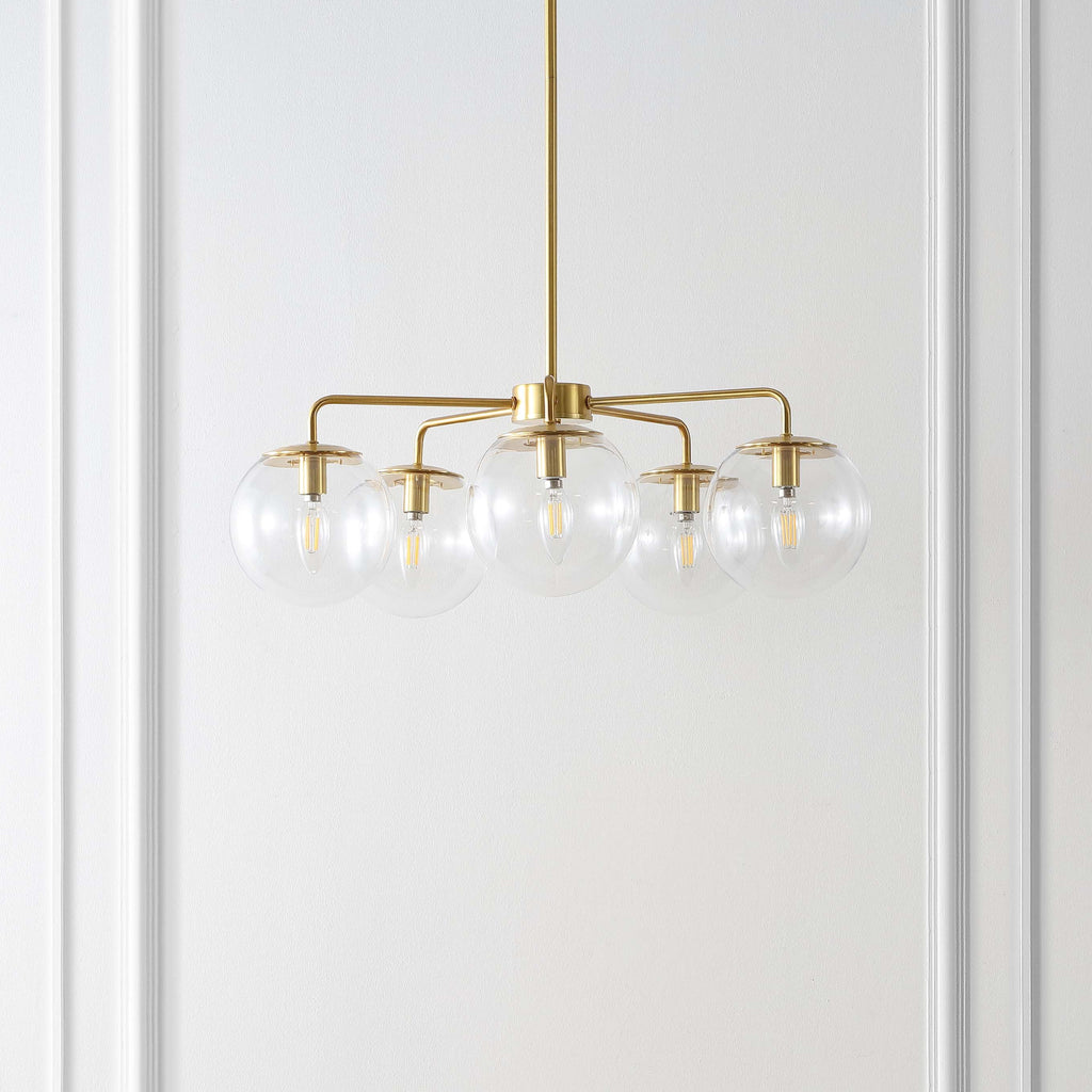 Safavieh Negara Chandelier - Satin Brass/Clear