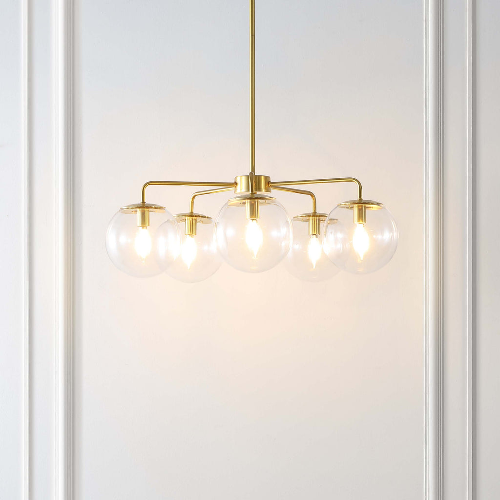 Safavieh Negara Chandelier - Satin Brass/Clear