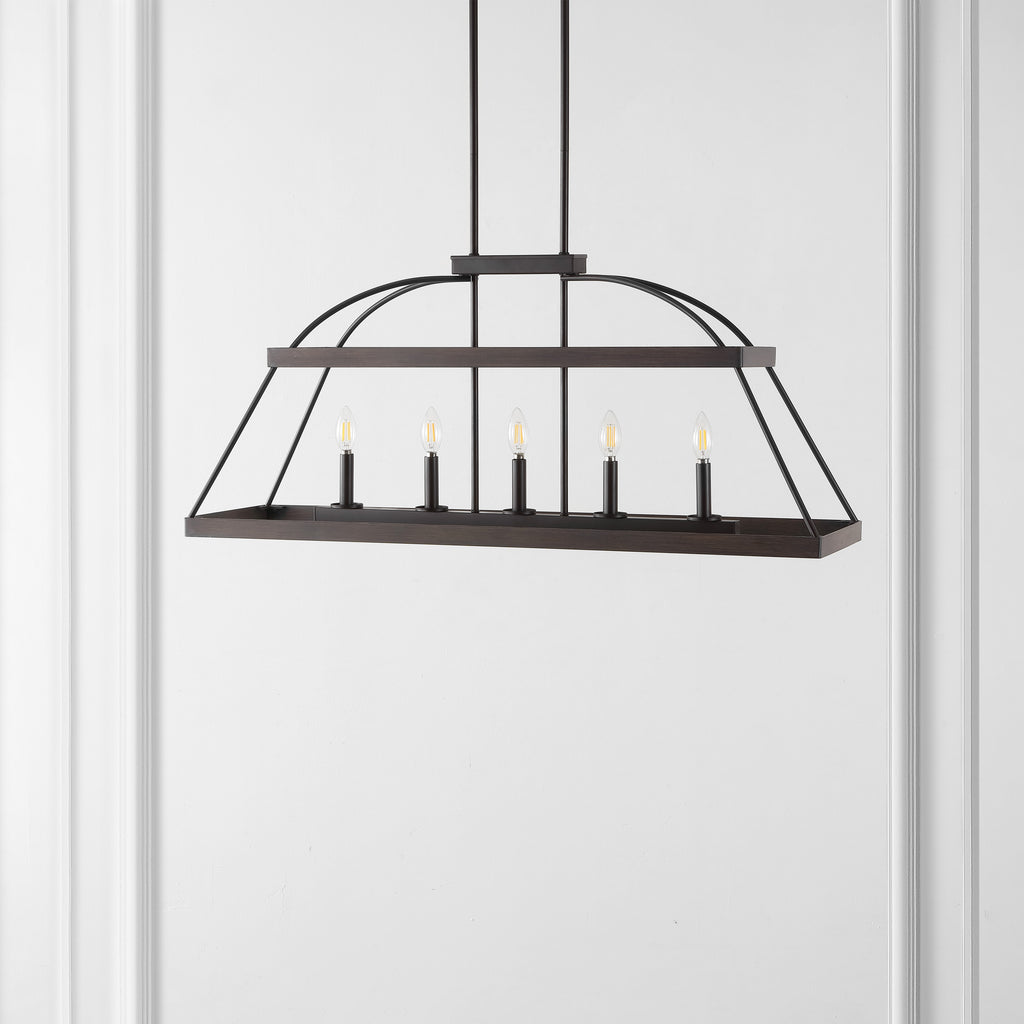 Safavieh Byher 5 Light 40 Inch Iron Chandelier - Brown / Orb