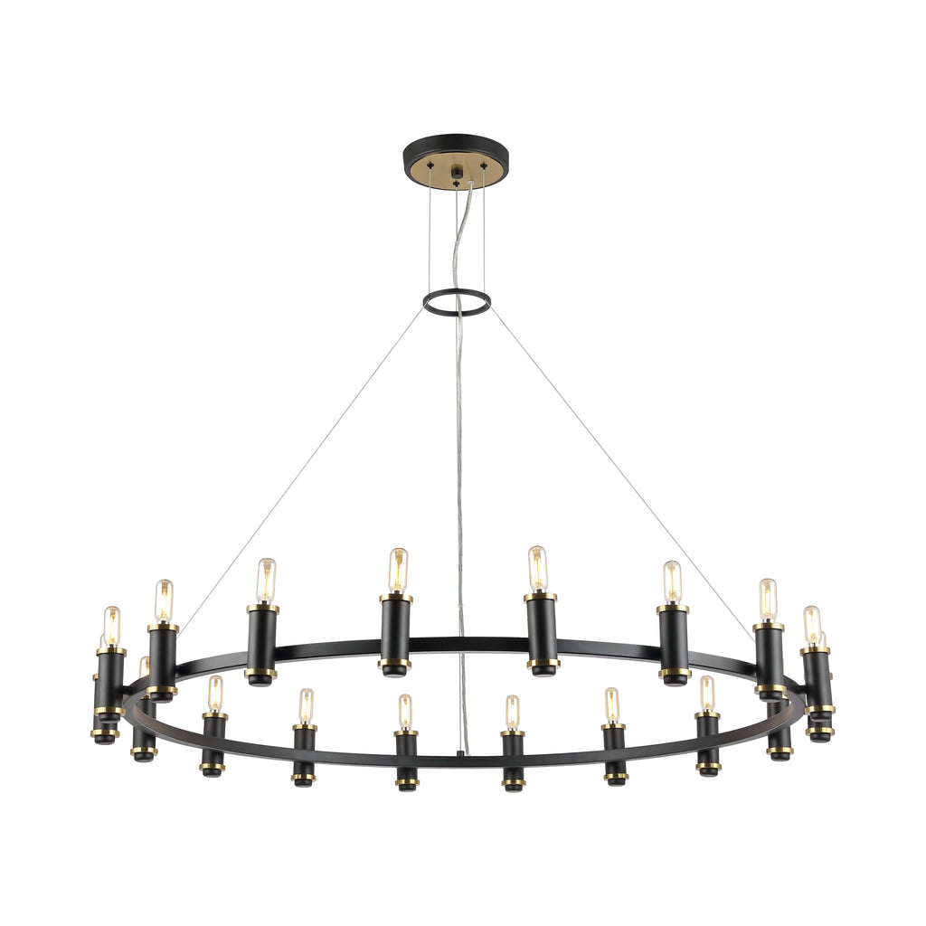 Safavieh Poitier 18Lt 46 Chandelier - Black / Brass