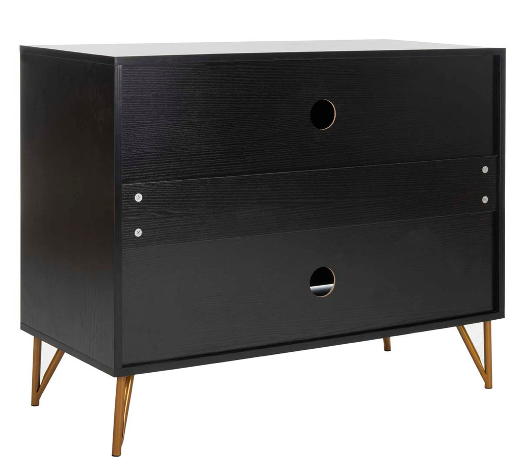 Safavieh Pine 2 Door Modular Tv Unit - Black/Gold