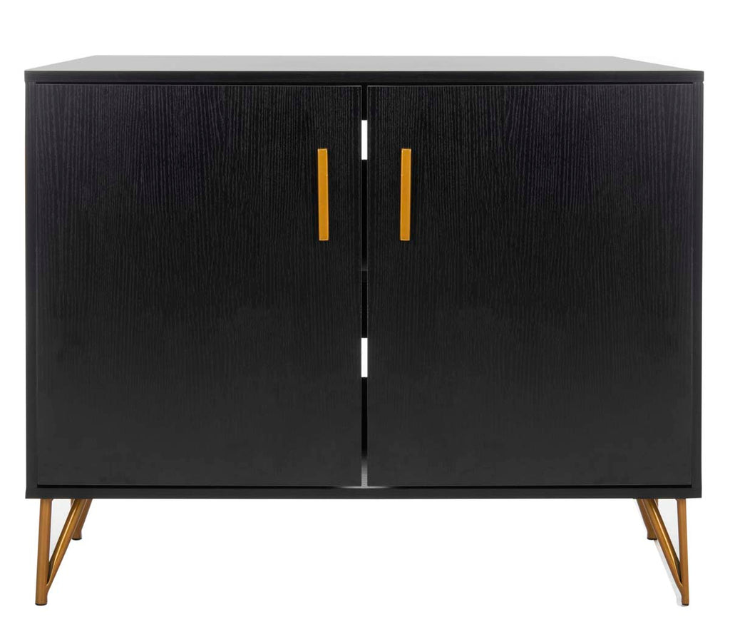 Safavieh Pine 2 Door Modular Tv Unit - Black/Gold