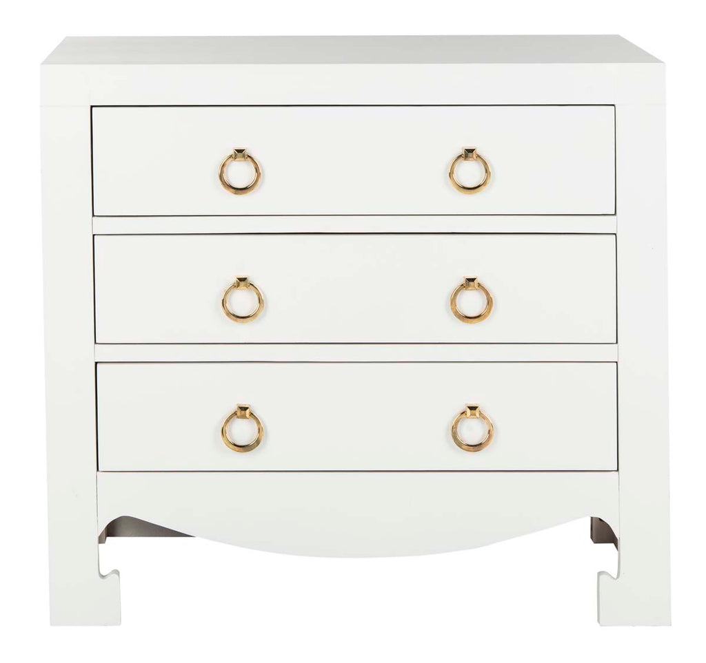 Safavieh Dion 3 Drawer Chest - White/Gold