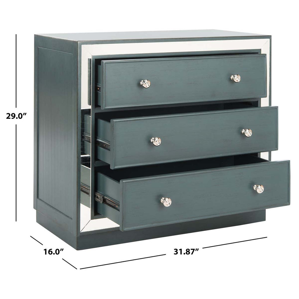 Safavieh Basie 3 Drawer Chest - Steel Teal