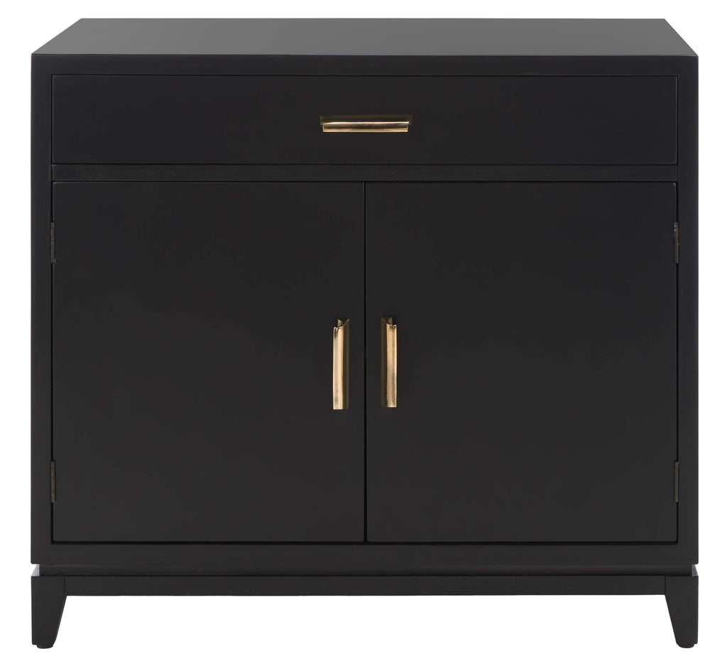 Safavieh Nigel 2 Door 1 Drawer Chest - Black / Brass