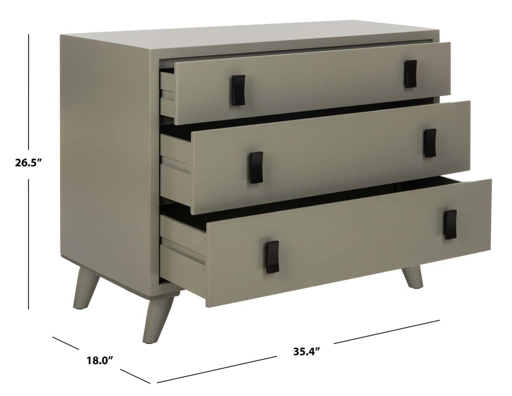 Safavieh Blaize 3 Drawer Chest - Dark Grey/Black