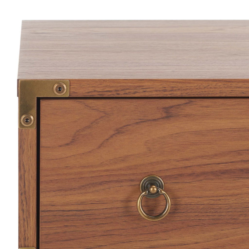 Safavieh Galio 3 Drawer Chest, Walnut / Gold