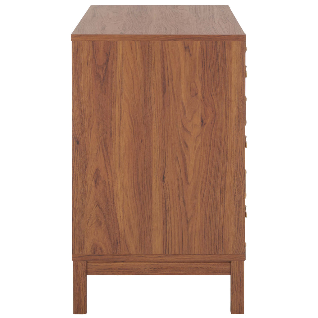 Safavieh Galio 3 Drawer Chest, Walnut / Gold