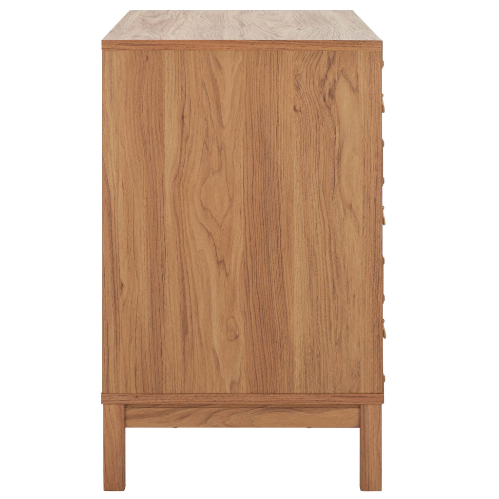 Safavieh Galio 3 Drawer Chest, Oak / Gold