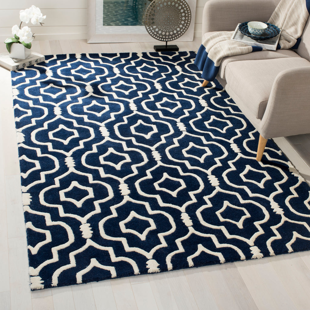 Safavieh Chatham Rug Collection CHT736C - Dark Blue / Ivory