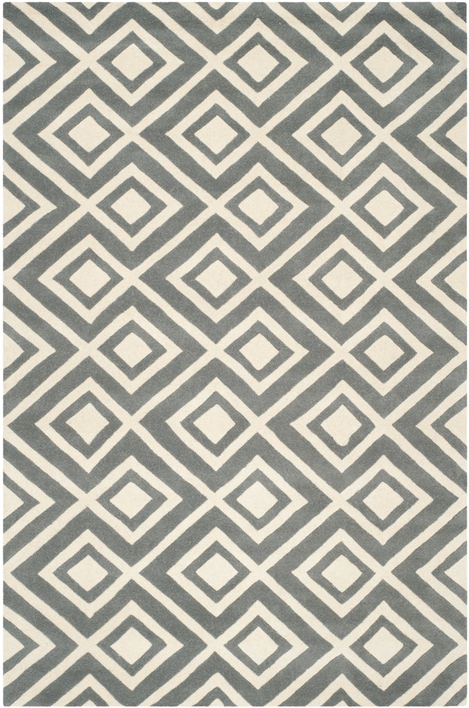 Safavieh Chatham Rug Collection CHT742D - Dark Grey / Ivory