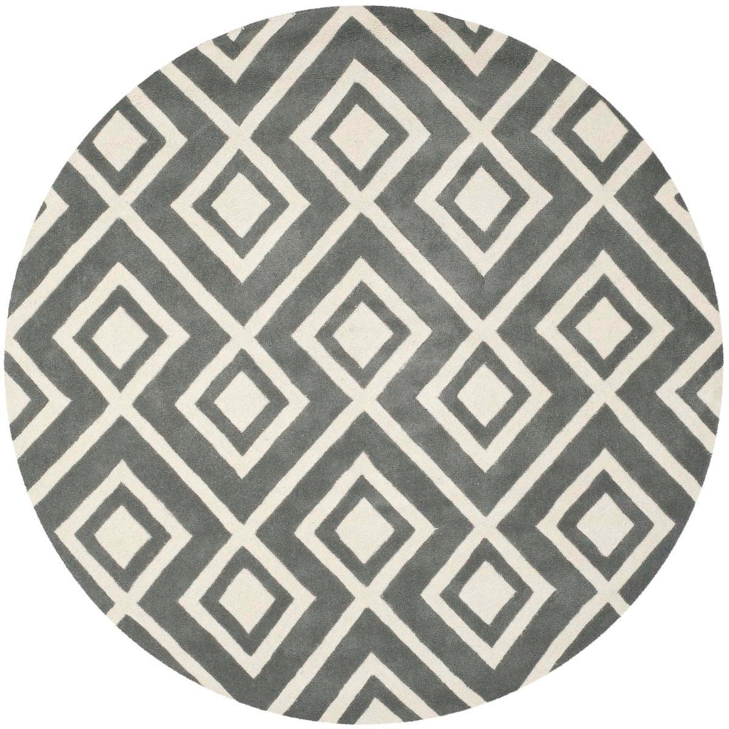 Safavieh Chatham Rug Collection CHT742D - Dark Grey / Ivory