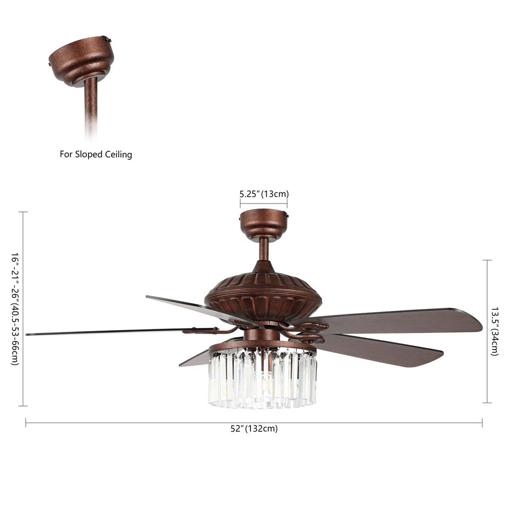 Safavieh Laurila Ceiling Fan/Remote - Rust