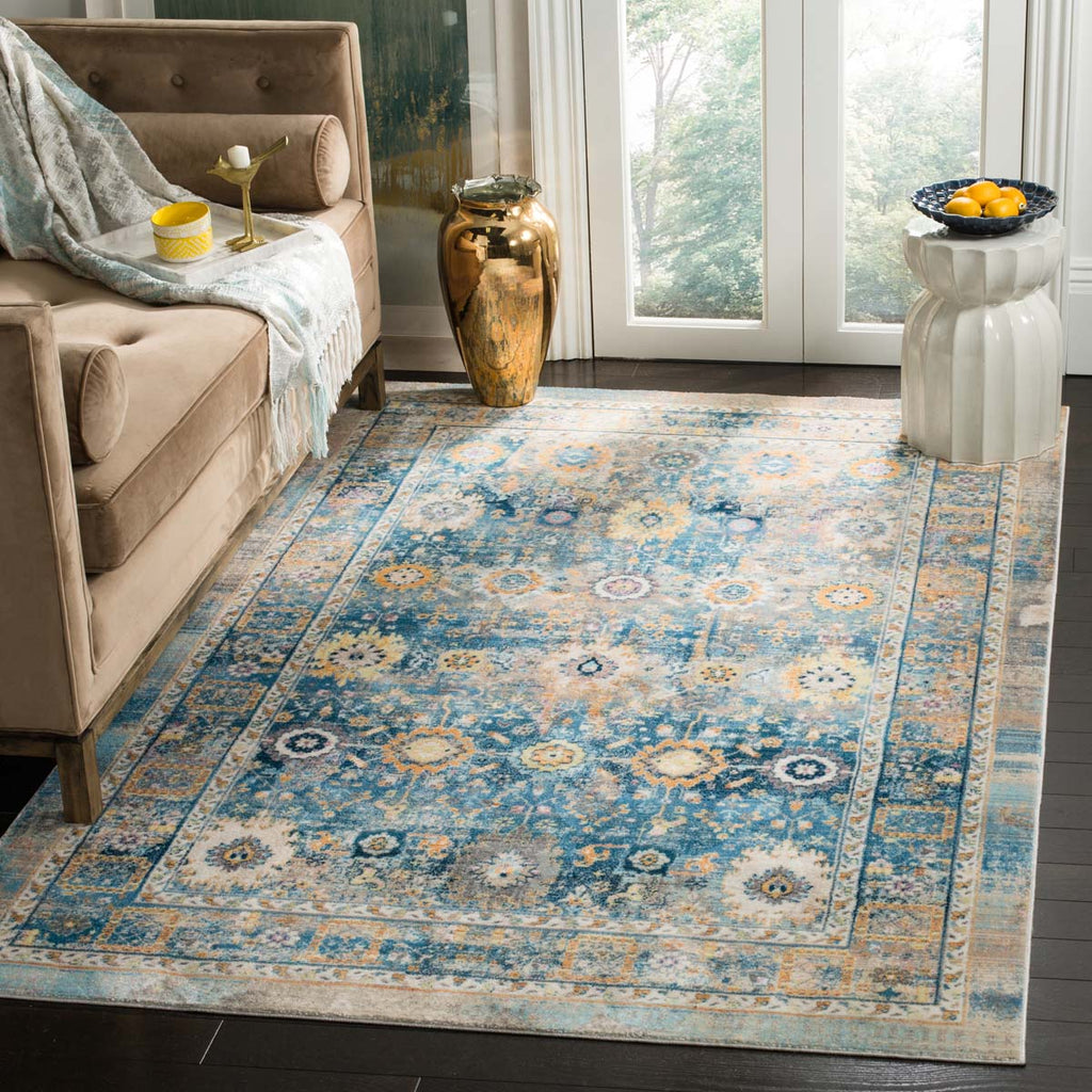 Safavieh Claremont Rug Collection CLR663C - Blue / Gold