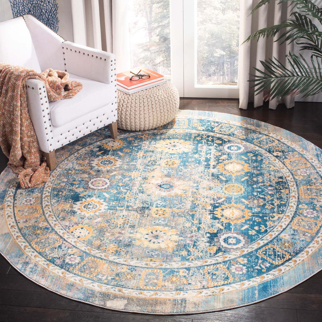 Safavieh Claremont Rug Collection CLR663C - Blue / Gold