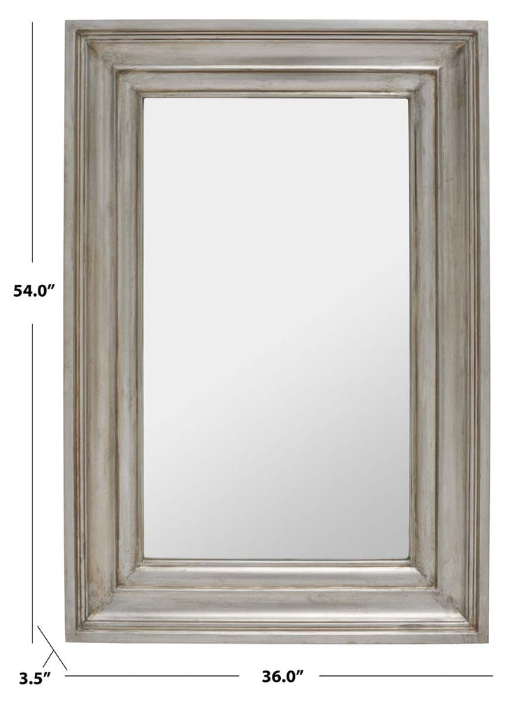 Safavieh Couture Zachary Small Rectangle Wall Mirror - Antique Silver