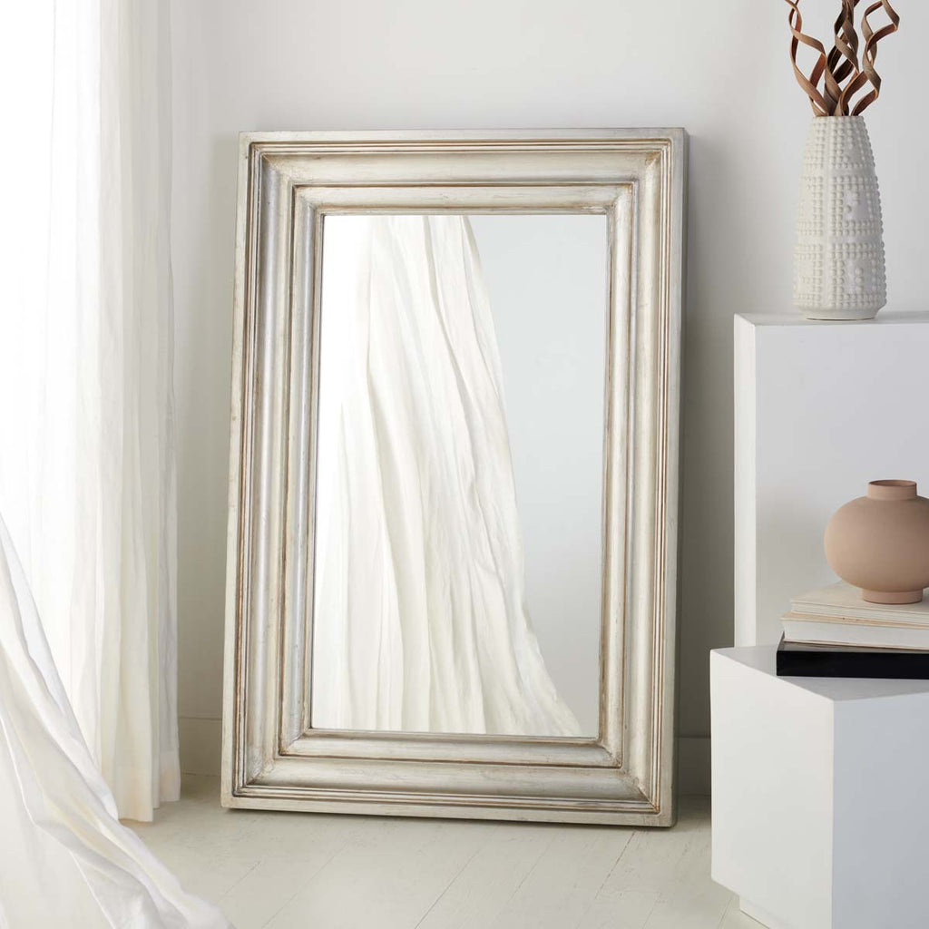 Safavieh Couture Zachary Small Rectangle Wall Mirror - Antique Silver