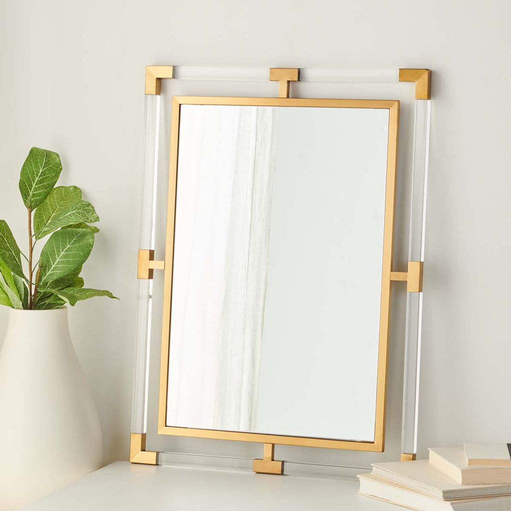 Safavieh Couture Jennabelle Acrylic Rectangle Mirror - Gold/Clear