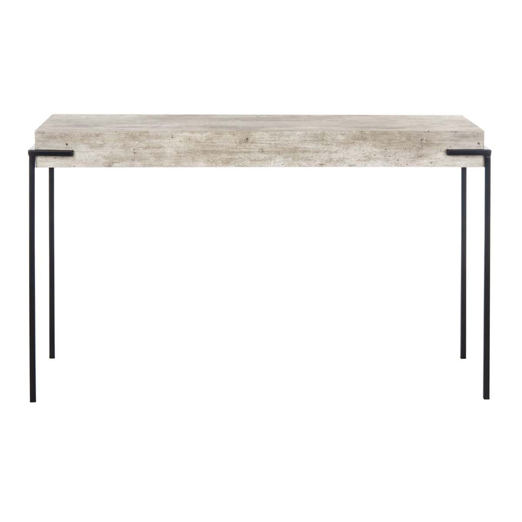 Safavieh Eli Rectangle Console Table - Light Grey Faux Concrete/Black