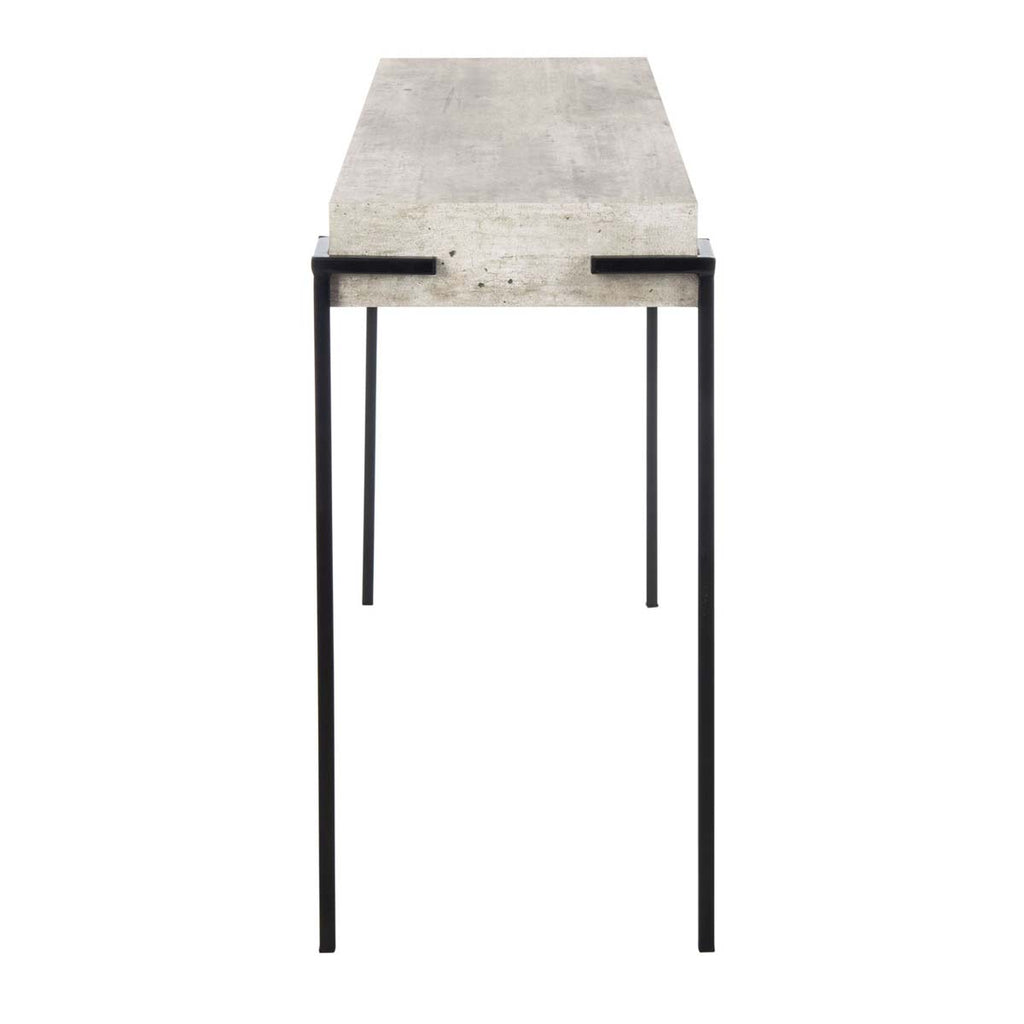 Safavieh Eli Rectangle Console Table - Light Grey Faux Concrete/Black