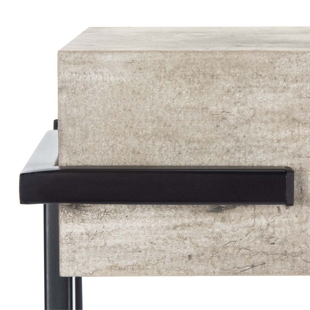 Safavieh Jett Rectangle Console Table - Light Grey Faux Concrete/Black