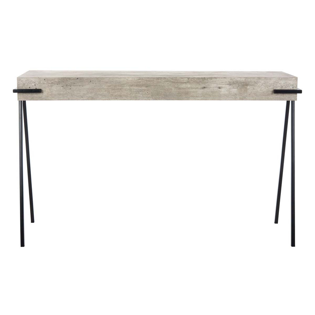 Safavieh Jett Rectangle Console Table - Light Grey Faux Concrete/Black