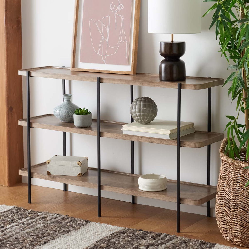 Safavieh Atwell 2 Shelf Console Table - Oak/Black