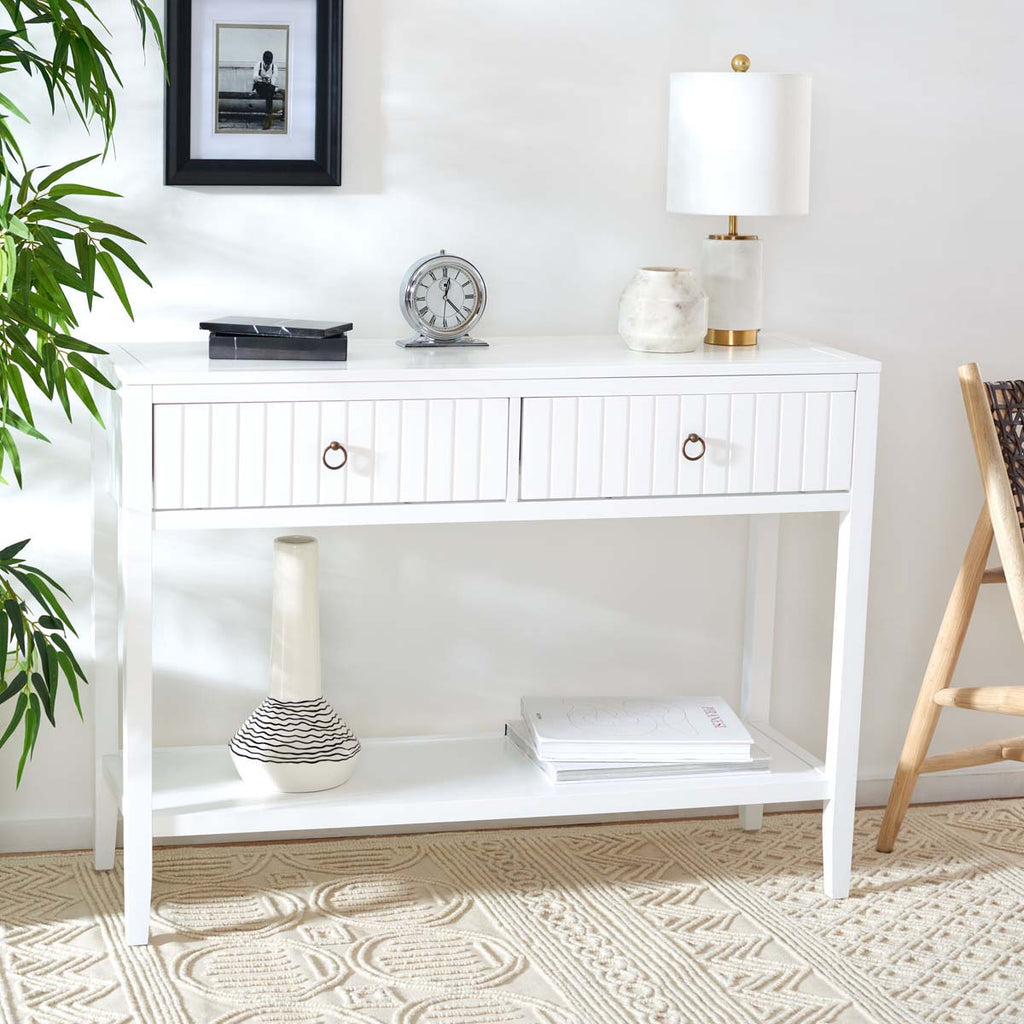 Safavieh Tegan 2 Drawer Console Table - White