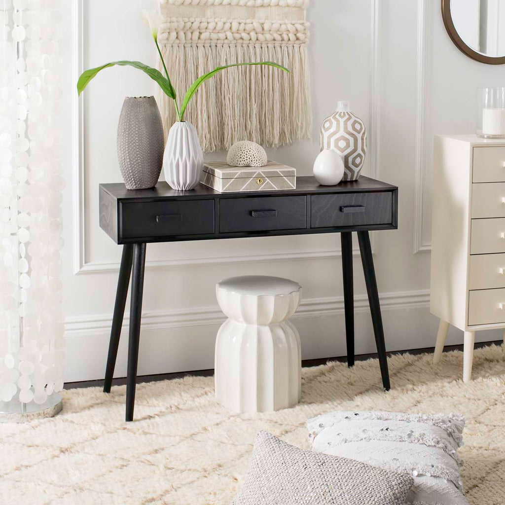 Safavieh Albus 3 Drawer Console Table - Black