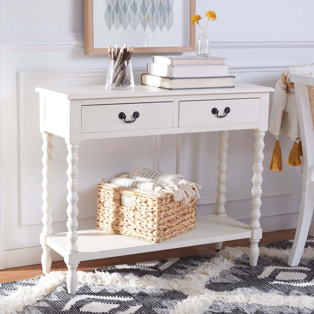 Safavieh Athena 2 Drawer Console Table-Distressed White