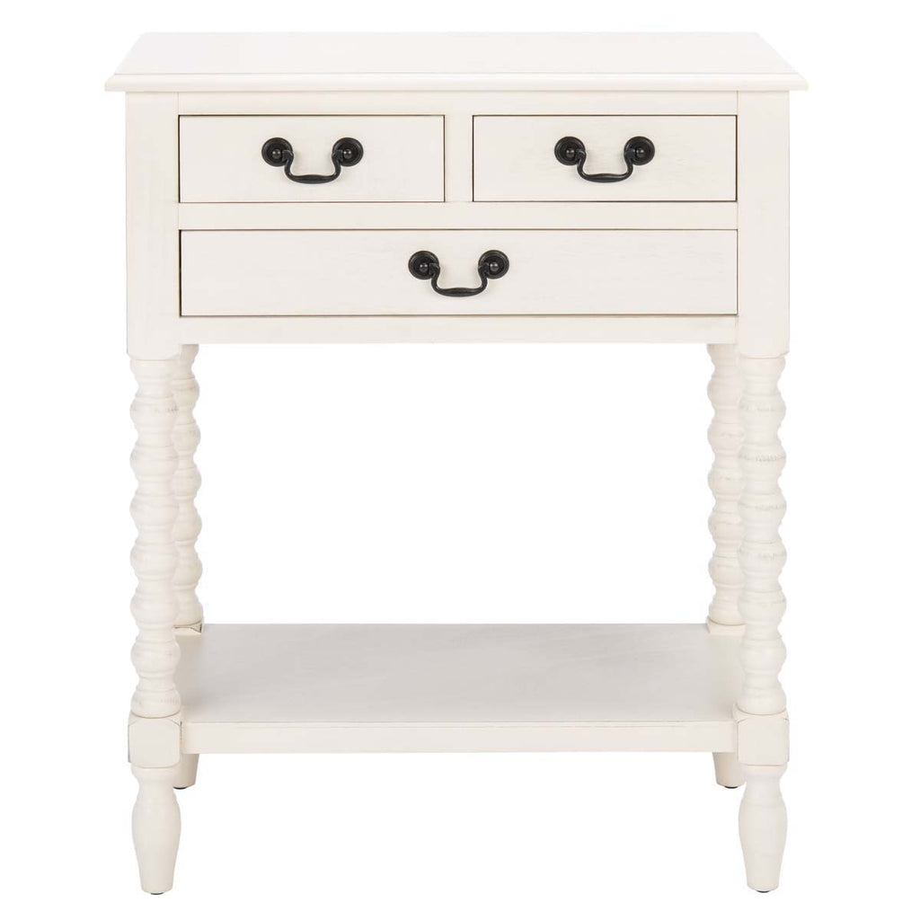 Safavieh Athena 3 Drawer Console Table-Distressed White