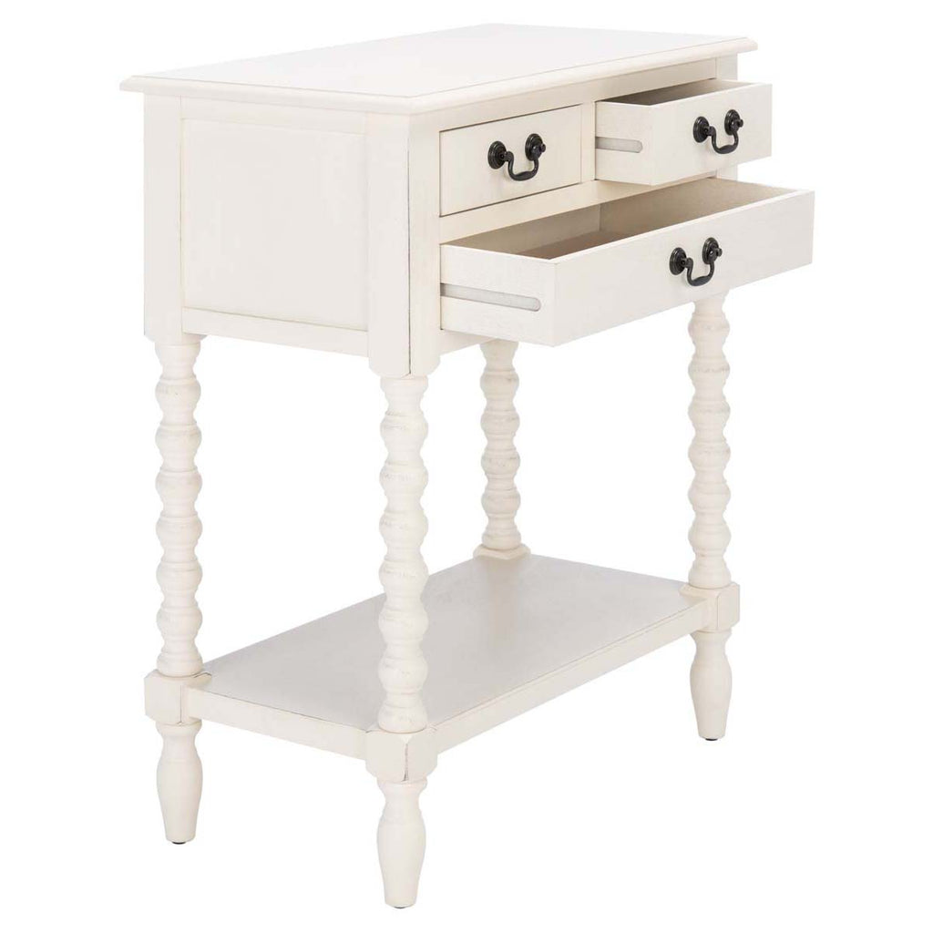 Safavieh Athena 3 Drawer Console Table-Distressed White