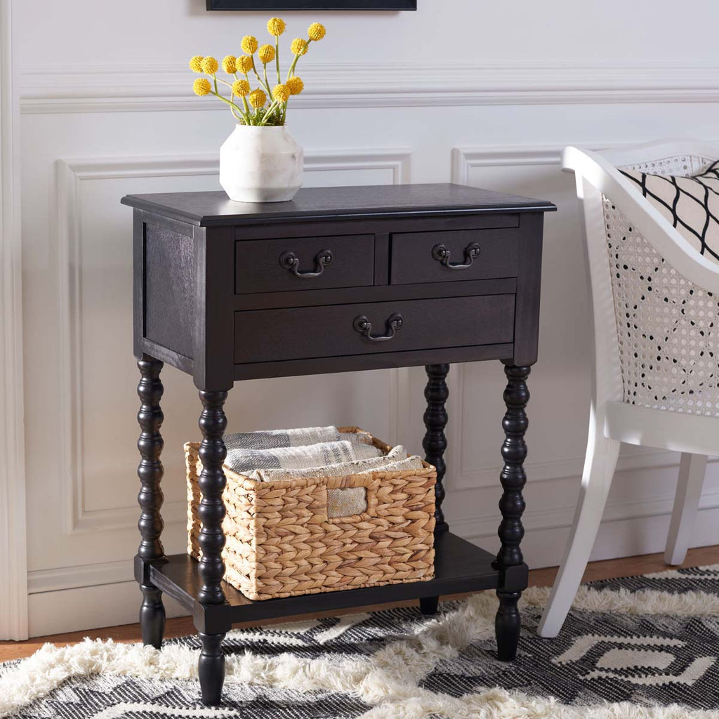 Safavieh Athena 3 Drawer Console Table-Black