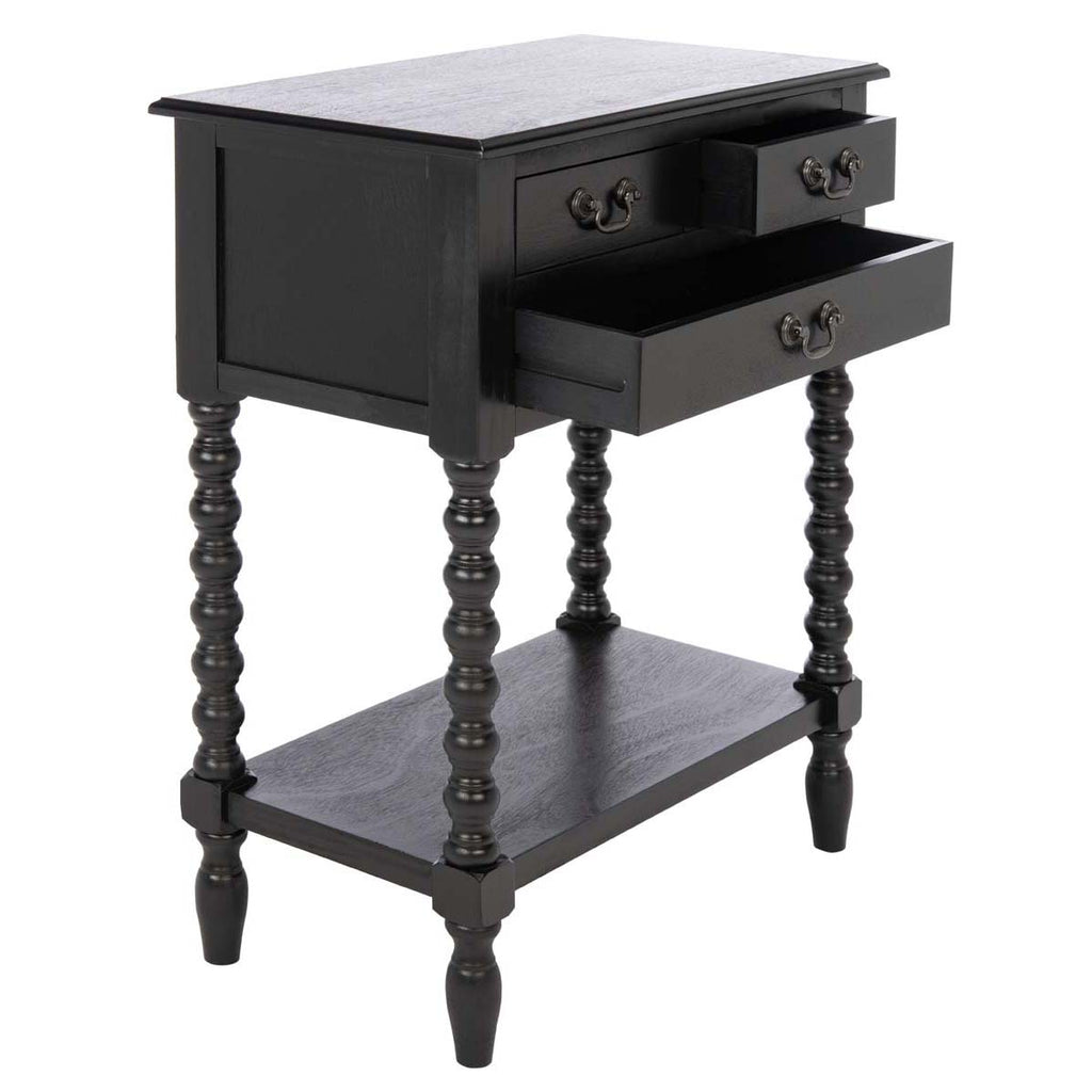 Safavieh Athena 3 Drawer Console Table-Black