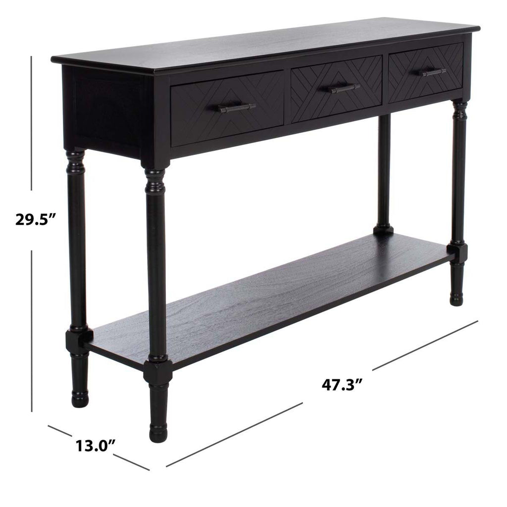 Safavieh Peyton 3 Drawer Console Table - Black