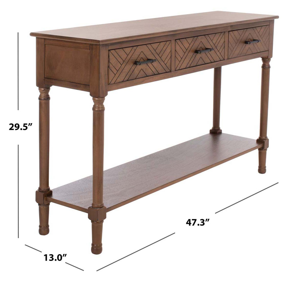 Safavieh Peyton 3 Drawer Console Table - Brown